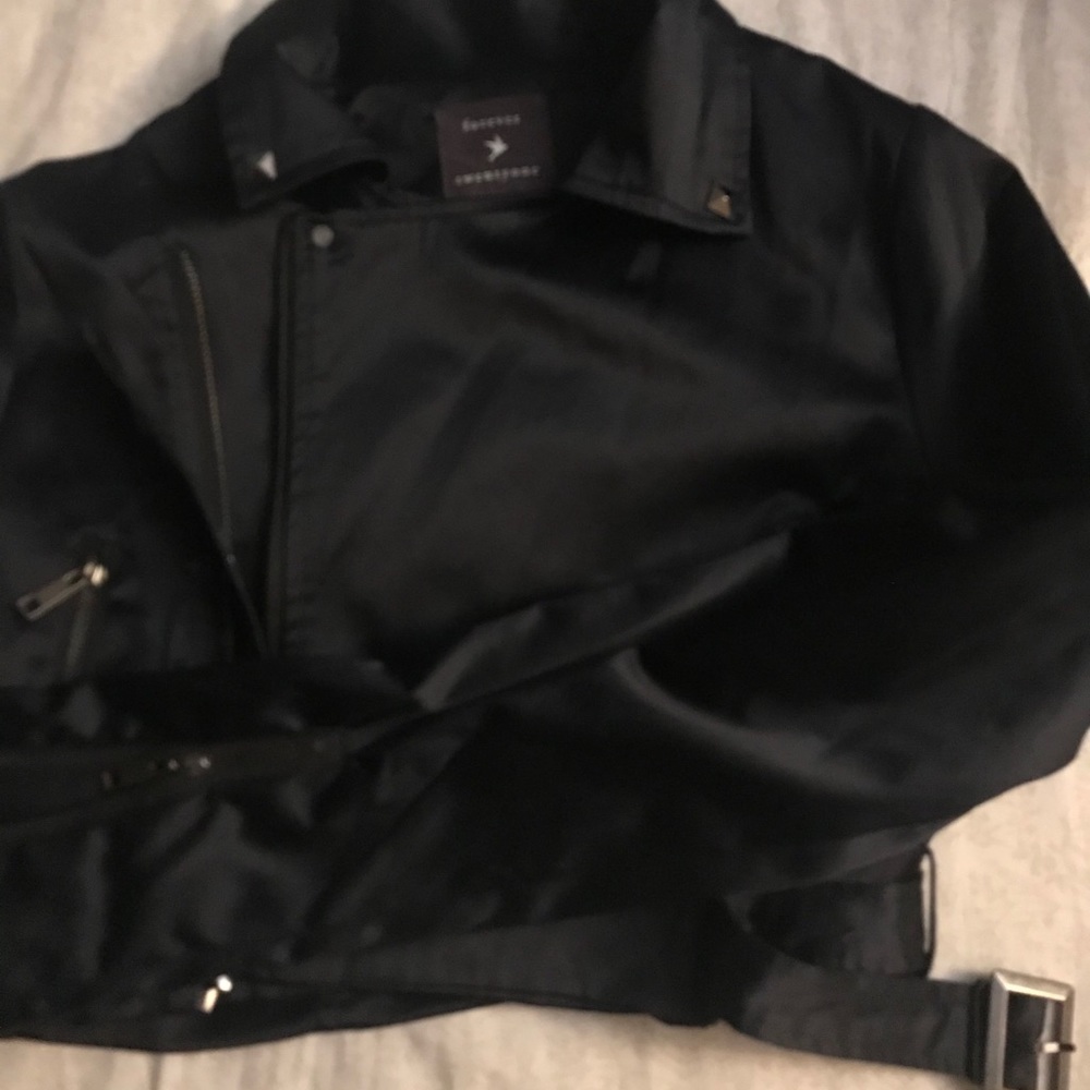 Cropped biker style jacket